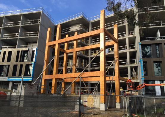 a building under construction with scaffolding