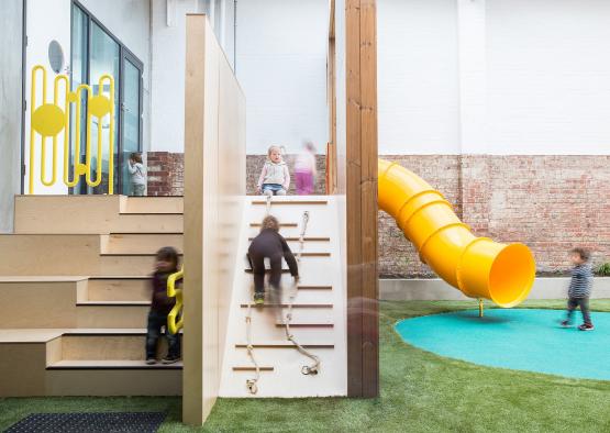 kids playing in a playground