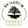 A shadow image of a tree with the company name Evolution Forest Products around the image